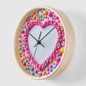 Farbiger und niedlicher niedlicher Herzrosa-Farbkr Uhr (Winkel)