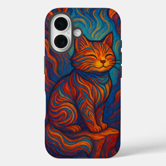 Farbiger Van Gogh-Katz-Kunst-Handy-Schutz Case-Mate iPhone Hülle (Rückseite)