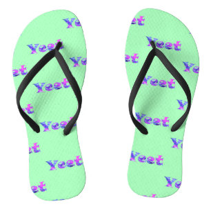 Farbiger Vaporwave Yeet Text Yeeted Viraler Ausdru Badesandalen