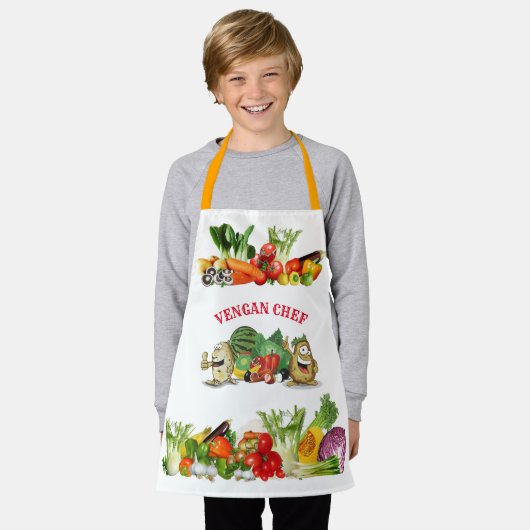 Farbiger Veganer Koch Benutzerdefinierter Text Kin Schürze (Getragen)