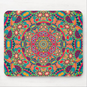 Farbiger Verzierte Kaleidoskop-Mandala-Muster Mousepad