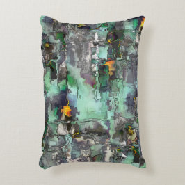 Farbiger virtueller Rock, grau bis mint grün vorhe Dekokissen