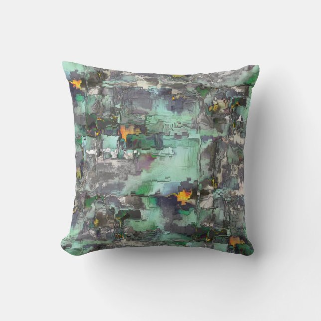 Farbiger virtueller Rock, grau bis mint grün vorhe Kissen (Vorderseite)