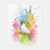 Farbiger Vogel 72 Fleecedecke (Vorderseite)