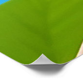 Farbiger Vogel auf blühender Zweigstelle Poster (Ecke)
