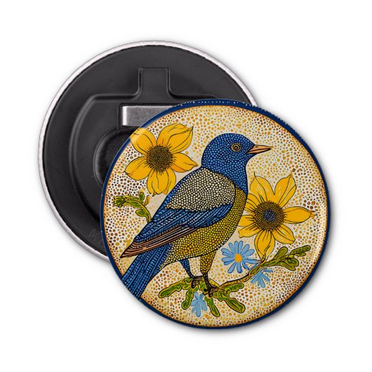 Farbiger Vogel Flaschenöffner (Vorderseite)