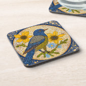 Farbiger Vogel Getränkeuntersetzer (Linke Seite)