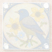Farbiger Vogel Glasuntersetzer (Rückseite)