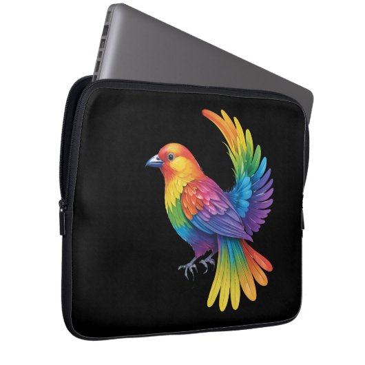 Farbiger Vogel Laptopschutzhülle (Vorne Rechts)