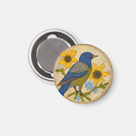 Farbiger Vogel Magnet (Vorderseite/Rückseite)