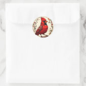Farbiger Vogel mit Blumenrahmen Runder Aufkleber (Tasche)