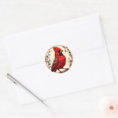 Farbiger Vogel mit Blumenrahmen Runder Aufkleber (Umschlag)
