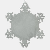 Farbiger Vogel mit Blumenrahmen Schneeflocken Zinn-Ornament (Rückseite)