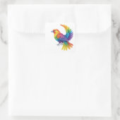 Farbiger Vogel Quadratischer Aufkleber (Tasche)