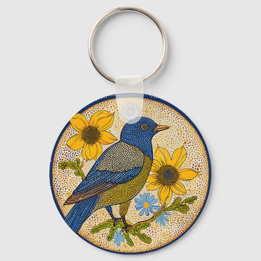 Farbiger Vogel Schlüsselanhänger (Vorderseite)