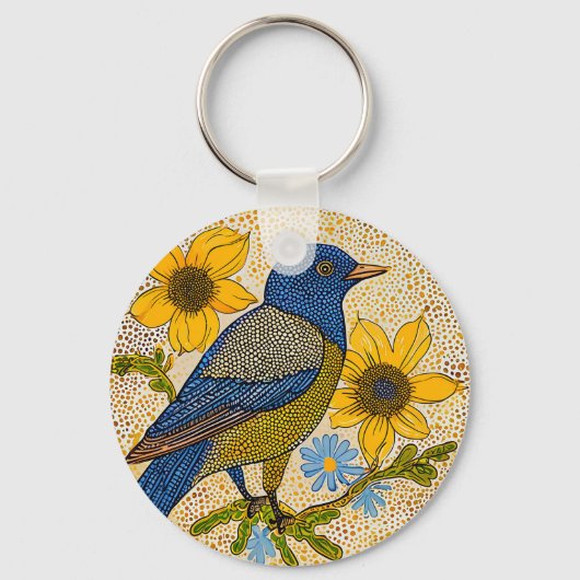 Farbiger Vogel Schlüsselanhänger (Rückseite)