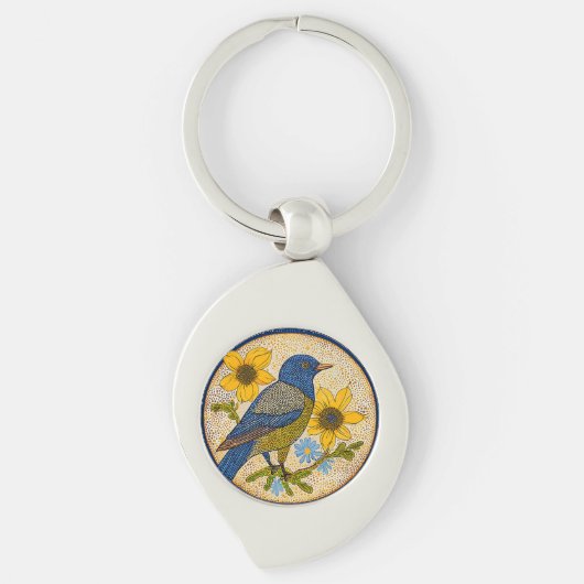 Farbiger Vogel Schlüsselanhänger (Vorderseite)