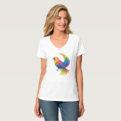 Farbiger Vogel T-Shirt (Vorderseite Vollansicht)