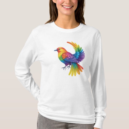 Farbiger Vogel T-Shirt (Vorderseite)
