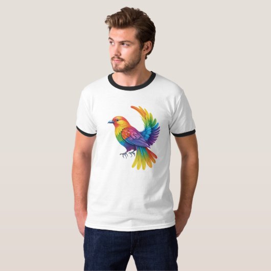 Farbiger Vogel T-Shirt (Vorne ganz)