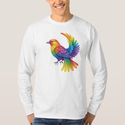 Farbiger Vogel T-Shirt (Vorderseite)