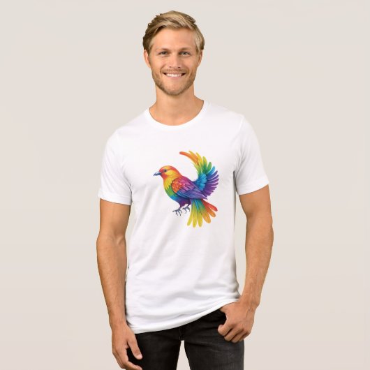 Farbiger Vogel Tri-Blend Shirt (Vorderseite voll)