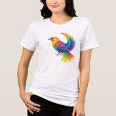Farbiger Vogel Tri-Blend Shirt (Vorderseite)