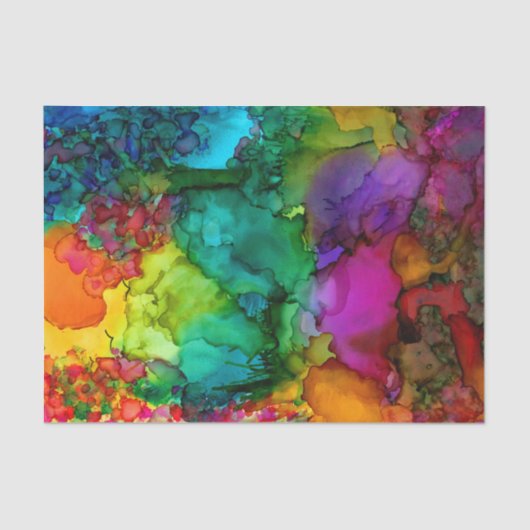 Farbiger Wald mit Vogelgeflecht Seidenpapier (Vorderseite)