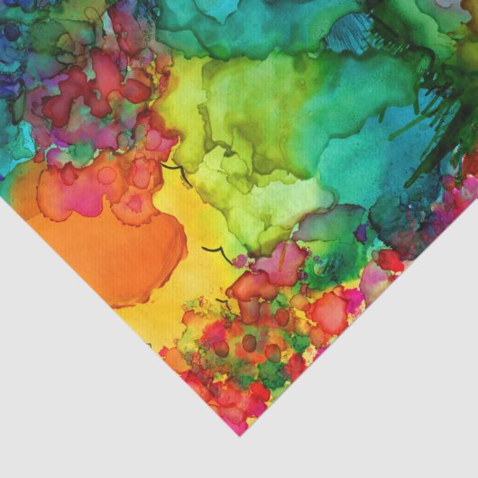 Farbiger Wald mit Vogelgeflecht Seidenpapier (Ausschnitt)