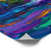 Farbiger Wasserfall - Impasto-Stil Poster (Ecke)