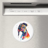 Farbiger Wasserfarben-Dachshund-Magnet Magnet (In Situ (Geschirrspüler))