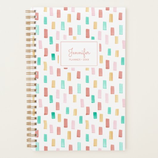 Farbiger Wasserfarben-Musterplaner Planer (Vorderseite)