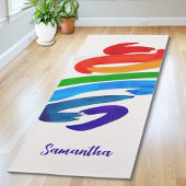 Farbiger Wasserfarben-Name-Monogramm Yogamatte