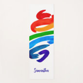 Farbiger Wasserfarben-Name-Monogramm Yogamatte (Vorderseite)