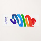 Farbiger Wasserfarben-Name-Monogramm Yogamatte (Vorderseite (Horizontal))