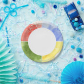 farbiger Wasserfarbenhintergrund für Ihr Design Pappteller (Party)