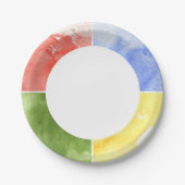 farbiger Wasserfarbenhintergrund für Ihr Design Pappteller (Vorderseite)