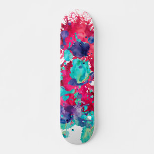 Farbiger Wasserfarbspritzer Skateboard