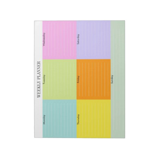 Farbiger Weekly-Planner Editor Farbblock Notizblock (Rotiert)