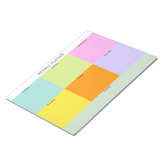 Farbiger Weekly-Planner Editor Farbblock Notizblock (angewinkelt)