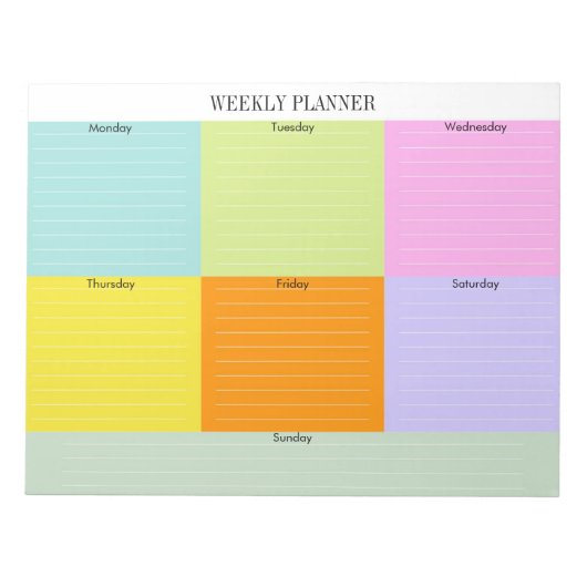Farbiger Weekly-Planner Editor Farbblock Notizblock (Vorderseite)