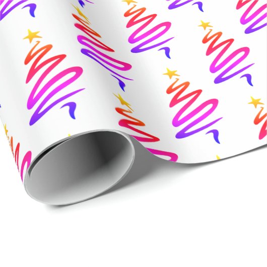 Farbiger Weihnachtsbaum Geschenkpapier (Rolleneckpunkt)