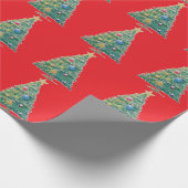 Farbiger Weihnachtsbaum Geschenkpapier (Ecke)