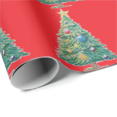 Farbiger Weihnachtsbaum Geschenkpapier (Rolleneckpunkt)