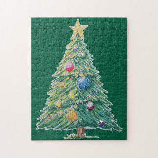 Farbiger Weihnachtsbaum Puzzle