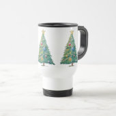 Farbiger Weihnachtsbaum Reisebecher (VorderseiteRechts)