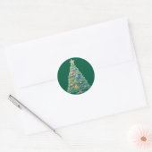 Farbiger Weihnachtsbaum Runder Aufkleber (Umschlag)