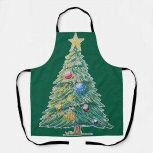 Farbiger Weihnachtsbaum Schürze
