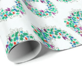 Farbiger Weihnachtskranz Geschenkpapier (Rolleneckpunkt)