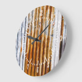 Farbiger Wellblechzaun Große Wanduhr (Winkel)
